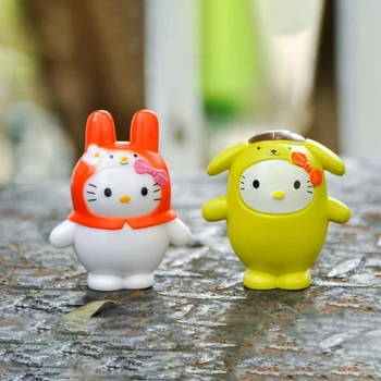 Kt de Cat Pentru Animale Sanrio Figura Anime Kawaii Doll Camera de Masina Ornament Decora Melodie Cifrele de Acțiune Material Pvc Cadouri pentru Copii