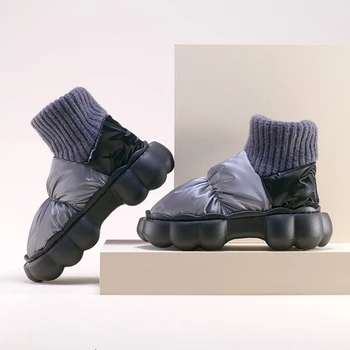 Femei Cizme de Iarna cu Tocuri Platforma Doamnelor Bumbac Pantofi Blană Cald Botas Femininas Trendy 2022 Mare Dimensiune de sex Feminin Glezna Cizme
