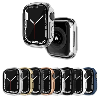Se acoperă pentru Apple Watch 45mm 41mm 44mm 40mm Greu PC-ul Bara de Protecție Caz Cadru pentru iwatch serie se 7 6 5 4 Film de Sticlă cazul