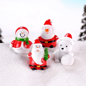 Mini Rășină Decor De Crăciun Moș Crăciun, Om De Zăpadă Model De Pom De Craciun Figurine Miniaturale De Decor Acasă