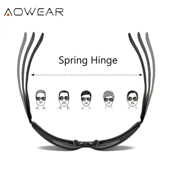 AOWEAR de Lux fără ramă Bărbați ochelari de Soare Polarizat Aluminiu Sport în aer liber Ochelari de Soare de Calitate de Top de Conducere Retro Bărbați Ochelari