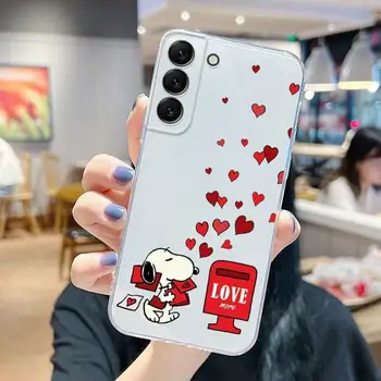 Drăguț Desene animate Snoopy Caz de Telefon Pentru Samsung Galaxy S22 S21 Ultra S20 S30 FE S8 S9 S10 5G Plus Lite Moale Capac Transparent