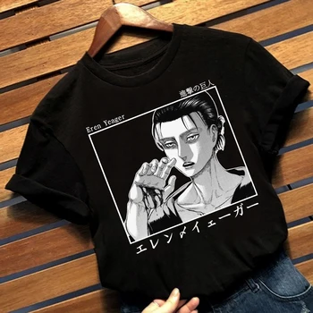 Atac pe Titan T Shirt Anime Eren Yeager Imprimat cu Maneci Scurte Casual Barbati Harajuku Tee T-shirt, Blaturi Unisex