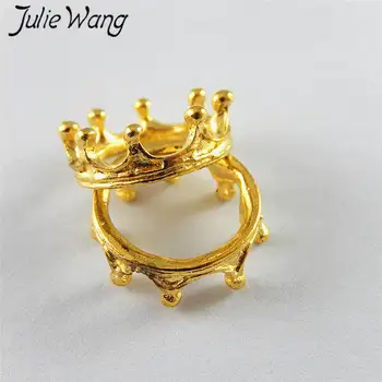 Julie Wang 10BUC Aur Culoare Inel Coroana Circulară Farmecele Pentru Colier cu Pandantive Constatările de Luare de Bijuterii Accesorii Suspensie