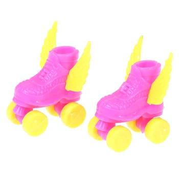 4BUC/Set Decorativ Skate Role de Lux Pantofi Papusa cască cască Pentru Barbie Fete Copii Jucarie Roller Joc de Fete Cadouri Noi Sosesc