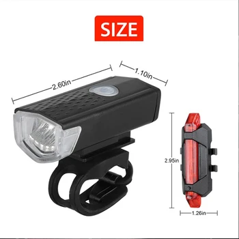 USB Reîncărcabilă Lumina Bicicleta MTB Bicicleta Fata-Spate, Spate Coada de Lumină Biciclete Lampa Felinar, Lanterna Bicicleta de Siguranță lampa de control
