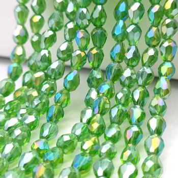 Verde Waterdrop Austria Cristal Margele Teardrop Forma de Sticla Fatetate Liber Margele Spacer 3x5 5x7 8x11mm pentru Bijuterii DIY Face