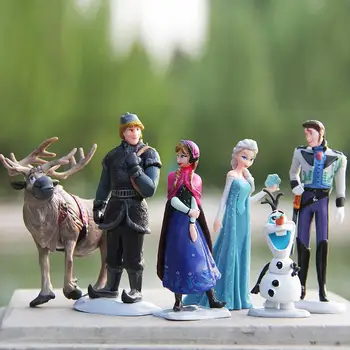 Noile păpuși Printesa Elsa Anna Olaf Kristoff, Hans, Sven 6pcs/set papusi modele figuri