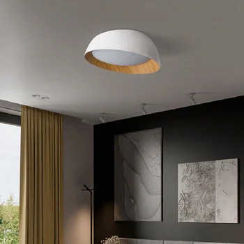 Dormitor lampa plafon lampă creative oblic gura cameră lampa minimalist modern wabi-sabi vânt cereale lemn de studiu de master dormitor lampa