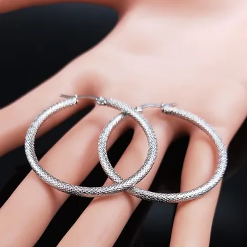 2022 Moda din Oțel Inoxidabil Hoop Cercei pentru Femei de Argint Cerc de Culoare Cercei Bijuterii pendientes mujer aro E612882