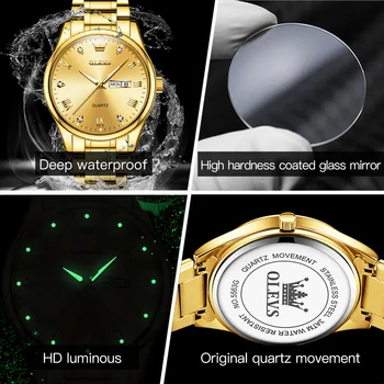 Aur de Oțel Ceasuri Pentru Barbati de Lux de Top de Brand de Afaceri Cuarț Bărbați ' s Ceas din Oțel Inoxidabil rezistent la apa Ceasuri Relogio Masculino