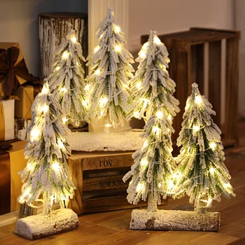 35cm Artificiale mini alb luminos pom de Craciun desktop de Craciun decor de nunta scena atmosfera aspect de arbore de lampa