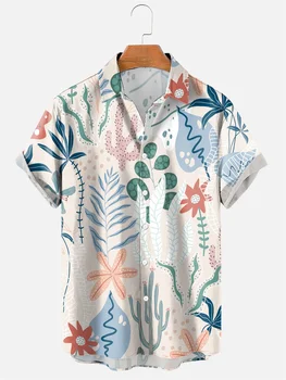 2022 Bumbac de nucă de Cocos Rece 3d Cămașă Hawaiană Om Liber Respirabil Casual de Vara Tricouri Barbati Streetwear Petrecere pe Plaja Camasi Masculine