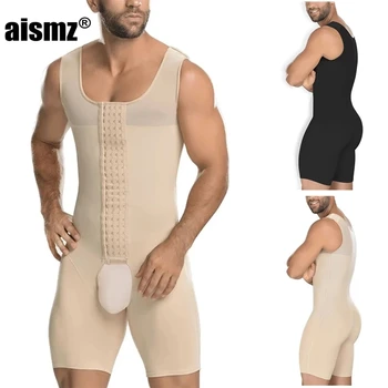 Aismz Bărbați Shapewear Full Body Body Shaper Compresie Corset Pentru Slabire Costum Respirabil Fund de Ridicare Ascunde Omul de lenjerie de corp