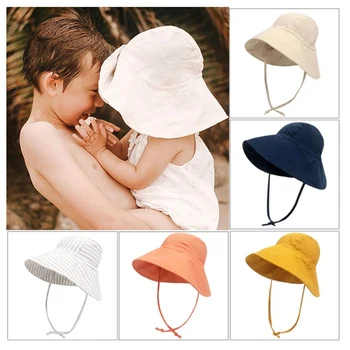 Vara, Mare Refuz Copil Pălărie de Soare Copii Găleată cu Capac Fete Baieti Pălării de Soare Lenjerie de pat din Bumbac pentru Copii Capac Plaja de Călătorie Copii Pălării Capace 2M-4Y