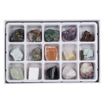 15 buc/cutie Minerale Naturale Pietre Prime Specimen Pietre Pirită Selenit de Cristal Obsidian Pietre