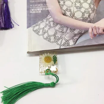 1 BUC Creative Lipici Transparent Real Floare Moț Marcaje Naturale Handmade Rășină Marcaje DIY Ornamente Student Cadouri