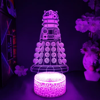 3D Led Lampă de Noapte Dalek Medicul Care Seria de Iluminat Acasă Decor Creativ LED Masă Lampă Copii Decorare Dormitor Xmas Cadou de Ziua de nastere