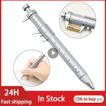 1 BUC ABS Etriere 1mm Multifuncțional Gel Ink Pen Șubler cu Vernier Roller Ball Pen Papetărie Mingea-Punct de Conducător Student Consumabile Cadou