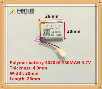 Produs nou 402026 042026 180mAh baterie litiu-polimer 3.7 V, dedicat setul cu cască Bluetooth
