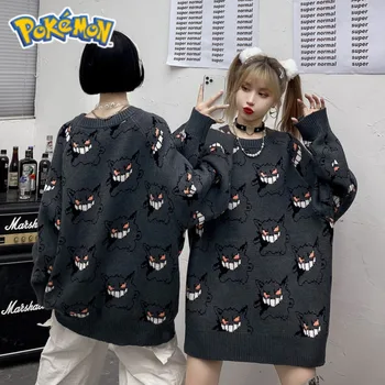 Anime Pokemon Gengar Pulover Femei Harajuku Model De Pulover Vrac Stil Coreean Toamna Iarna Cald Tricotate Jumper Femeie Pulovere