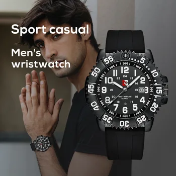 Brand de lux Bărbați Cuarț Ceas se Răcească Complet Alb Negru Data Curea Silicon Impermeabil Sporturi Ceas Militar relogios masculino
