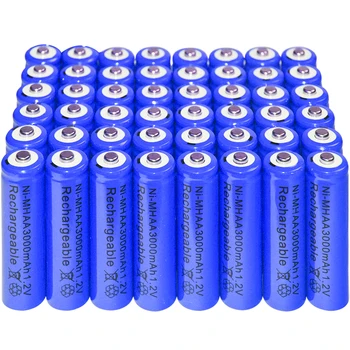 2/8/20/48pcs AA baterie Reîncărcabilă NI-MH 1.2 V 3000mAh Albastru baterie mai mare parte Hidrură de Nichel