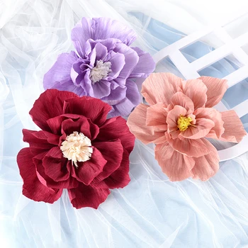 1/3pcs Hârtie Creponată Flori 3D Flori de Hârtie Grădiniță Fundal Decorare Perete DIY Nunta Decor Acasă Consumabile Partid Ziua de nastere