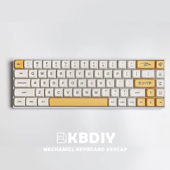 KBDiy 137 Cheie PBT Keycap DYE-SUB XDA Profil Alb de Lapte cu Miere Japoneză 61 GK61 Taste Pentru DIY Tastatură Mecanică Set Personalizat
