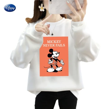 Disney Print Mickey Mouse Nu Cade Rece Supradimensionat Tricou Femei Toamna Iarna Moda coreeană Casaco Feminino Inverno Y2K