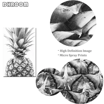 Minimalismul Nordic Imprimeuri Tropicale Frunze de Palmieri Arta de Perete Ananas Poster Alb-Negru Panza Pictura Imagine pentru Camera de zi