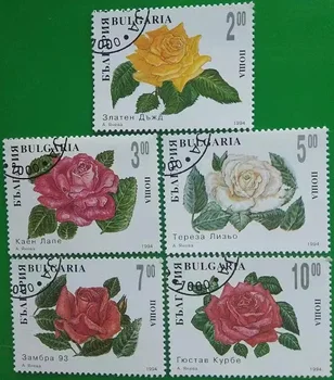 5 BUC., 1994,Bulgaria Timbre Poștale,Flori de Timbre,Folosit cu Mark Post,foarte Original