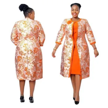 6XL Dimensiune Mare Parte din Africa Costum Dashiki Africane Rochii Pentru Femei 2 Bucata Set de Birou Doamnă Ankara Halate de Imprimare Haina de Toamna Iarna