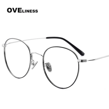 Moda Retro, rame ochelari de vedere Optic Rotund rama de ochelari pentru Femei, Bărbați Clar Miopie ochelari baza de Prescriptie medicala full Metal ochelari