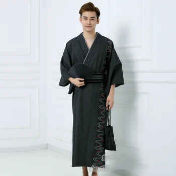Yukata Bărbați De Înaltă Calitate Japonia Stil Tradițional Pijamale Homme Samurai Kimono Din Asia Haine Homewear Halat Obi Mult Halate Yukata