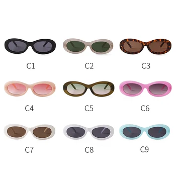 Moda Oval, Dreptunghi ochelari de Soare Femei 2022 Brand Design Retro Carapace de broască Țestoasă Verde Rotund Nuante Colorate Ochelari de Soare Barbati UV400
