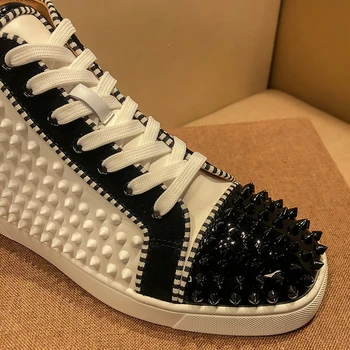 2022 Moda Barbati Culoare Mixt Alb și Negru Mozaic Apartamente Pantofi de sex Masculin Dantela Sus Sus Pantofi Loafer