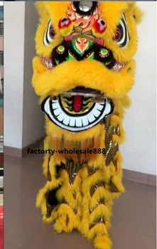 Leu Dans Mascota Costum de Lână Leu Sud China Populară de Artă pentru Doi Adulti Halloween, Crăciun Îmbrăcăminte Personaj de Desene animate Haine