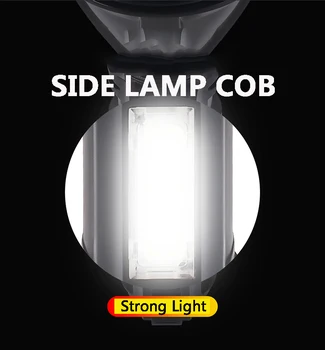 Cele mai Strălucitoare Lanterna Led COB cu Rază Lungă Lanterna Cu Baterie Built-in USB cu Lanterna Lanterna Lanterna 4 Moduri de Lucru cu LED-uri Lumina