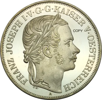 Austria Habsburgică 2 Thaler 1857 a lui Franz Joseph I de cupru si nichel Placat cu Argint Copia Monede MONEDE Comemorative
