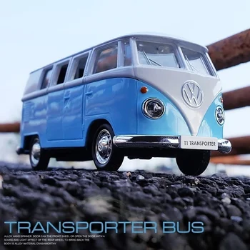 1/36 Volkswagen VW T1 Bus Aliaj Diecasts Mașină de Jucărie Modele de Metal Vehicule Clasice Autobuze Trage Înapoi de Colectie Jucarii Pentru Copii