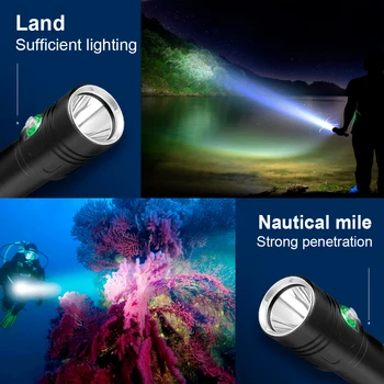 100m sub apă lanterne lampa de scufundări lanterna led-uri lanterna reincarcabila 26650or18650 baterie cree xm-l2 impermeabil 5000 lumeni