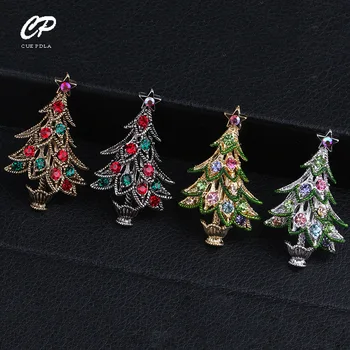 Pomul De Crăciun Broșă Moda Stras Costum Retro Pin Ornamente De Crăciun