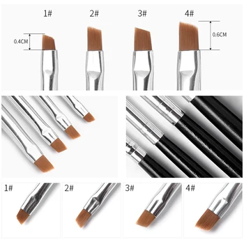 KADS 4buc/set UV Gel Brush Perie de Unghii cu Gel Pictura Pen 4 Dimensiuni Manichiura Pensule Pentru Pictura Desen franceză Gel Perie de Unghii Bush