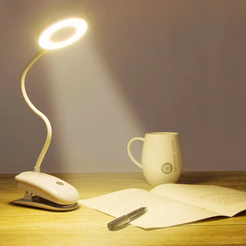 USB Reîncărcabilă Led Lampă de Birou Flexibil Gooseneck Touch Dimmer Lampă de Masă Clip Pe Lumina Pentru Cartea Pat Birou Calculator