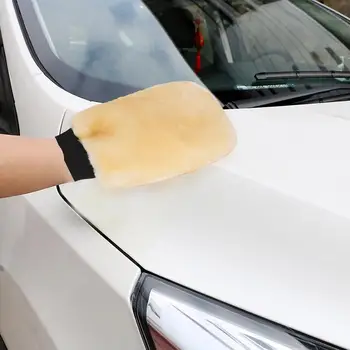 Lână Car Wash Mitt Pluș Mașină de Spălat Mănușă de Lână Spălare Auto 1 buc Mănuși de Curățare poloneză Mănuși Pentru Masina Auto, Consumabile de Spălat