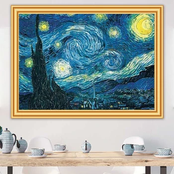 DIY 5D Diamant Pictura Van Gogh Starry Night Cross Stitch kit Burghiu Plin de Broderii Abstracte de Artă Mozaic Imagine Decor Acasă Cadou