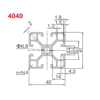 2 BUC 4040 T-Slot de Aluminiu Extrudare Profil Cadru Standard European Feroviar Liniar pentru CNC 3D Componente ale Imprimantei cu Laser Masina de Gravat