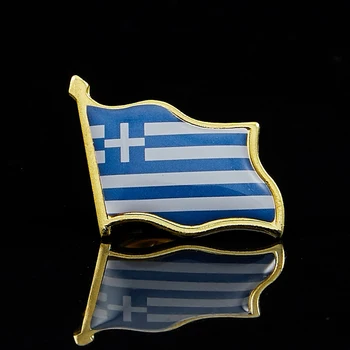 Grecia Fluturand Steagul Pin Rever 19 x 21mm Pălărie ac de Cravată Insigna de Rever Pin Broșă Insigna