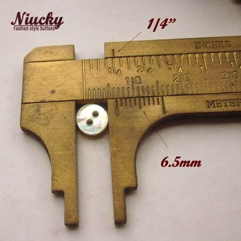Niucky 6.5 mm / 7,8 mm 2 găuri de înaltă calitate Mini-shell butoane naturale T2 Clasa de Akoya pearl shell butoane pentru cusut S0101-051#6-8